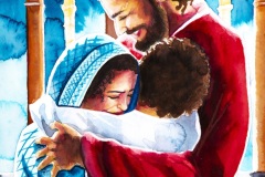Holy Family (The Finding in the Temple), watercolor