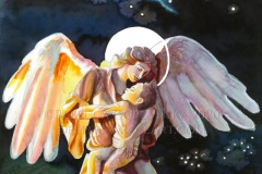 Guardian Angel, watercolor