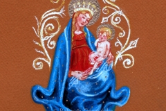 Illuminated Initial Madonna and Child, 5x7 pastel pencil. Private collection