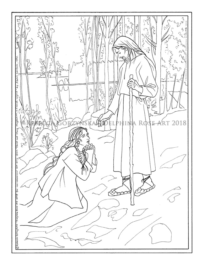 Christ and Mary Magdalene coloring page