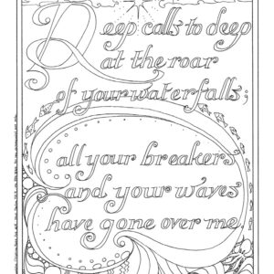 Psalm 42:7-8 - PDF calligraphy coloring page
