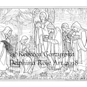 Burne-Jones - Adoration of the Magi coloring page
