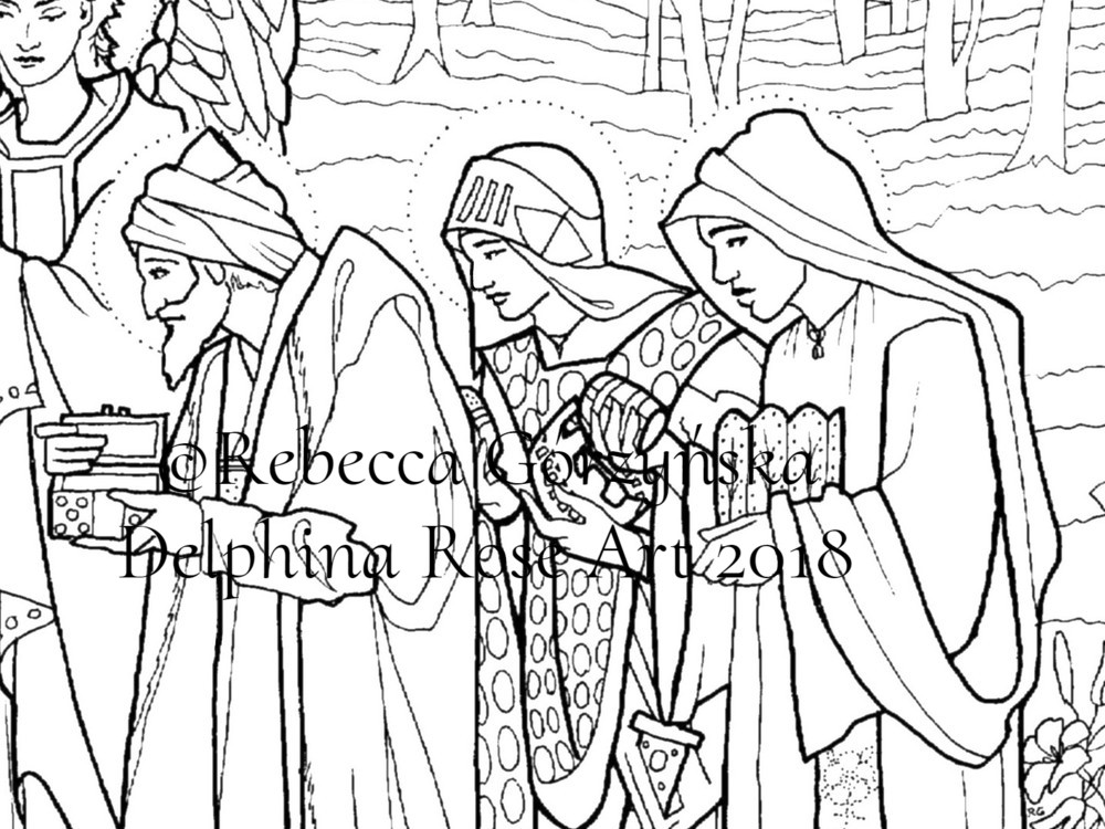 Burne-Jones - Adoration of the Magi coloring page