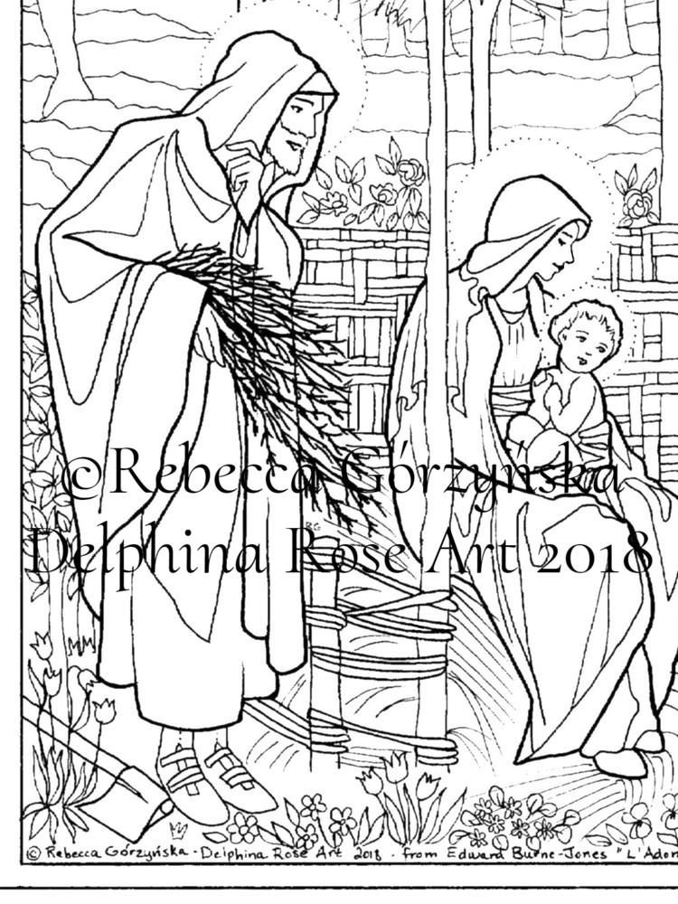 Burne-Jones - Adoration of the Magi coloring page
