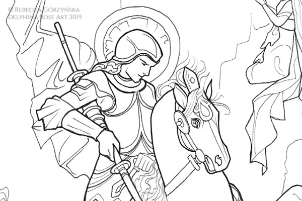 St. George and the Dragon coloring page - Image 5