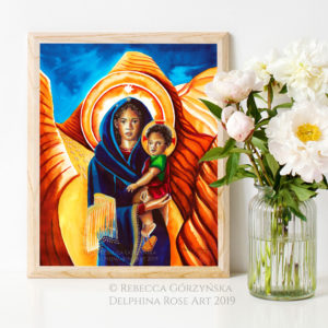 Perpetual Help - Mary and child Jesus in desert