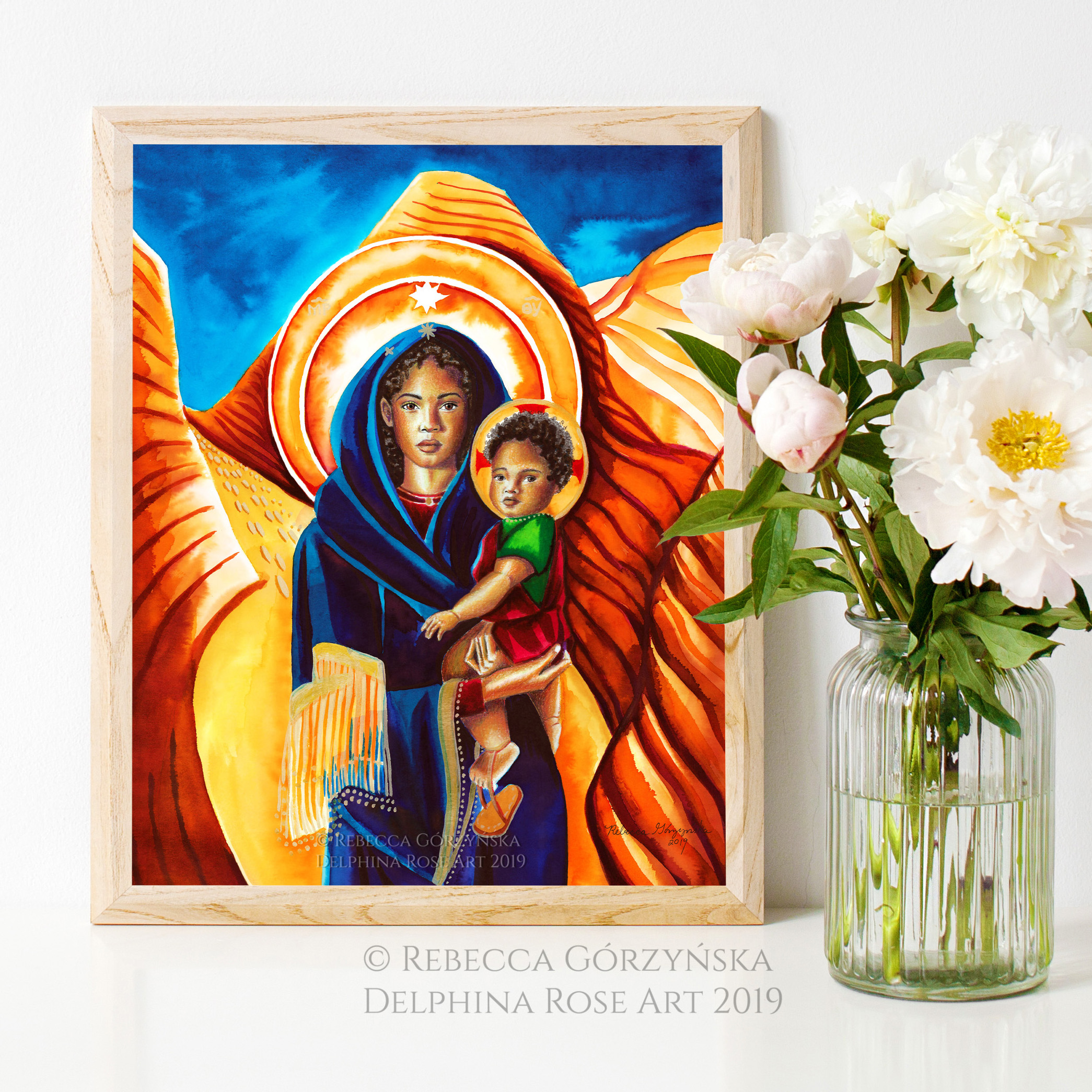 Perpetual Help - Mary and child Jesus in desert