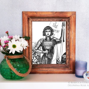 black ink joan of arc brown frame