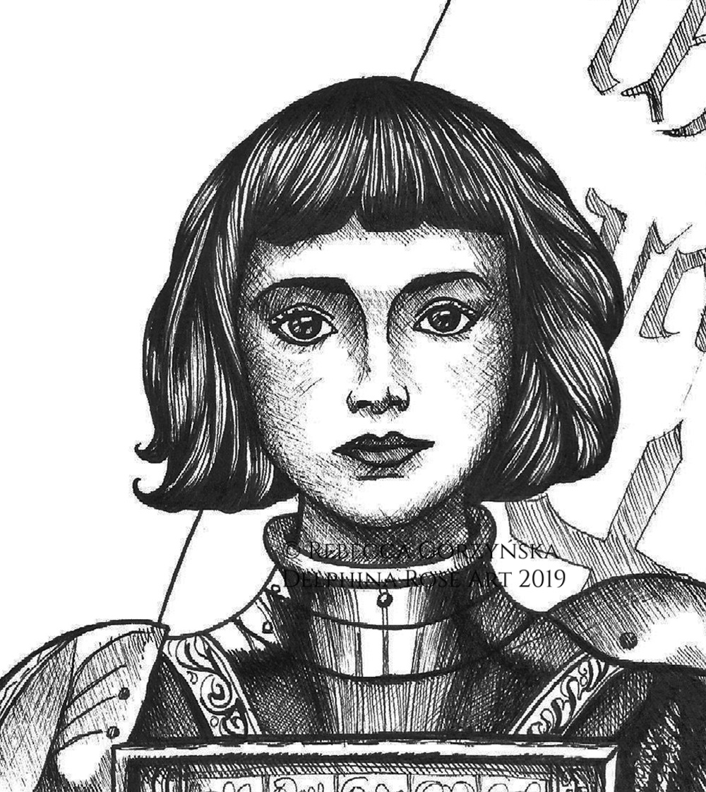 black ink joan of arc face
