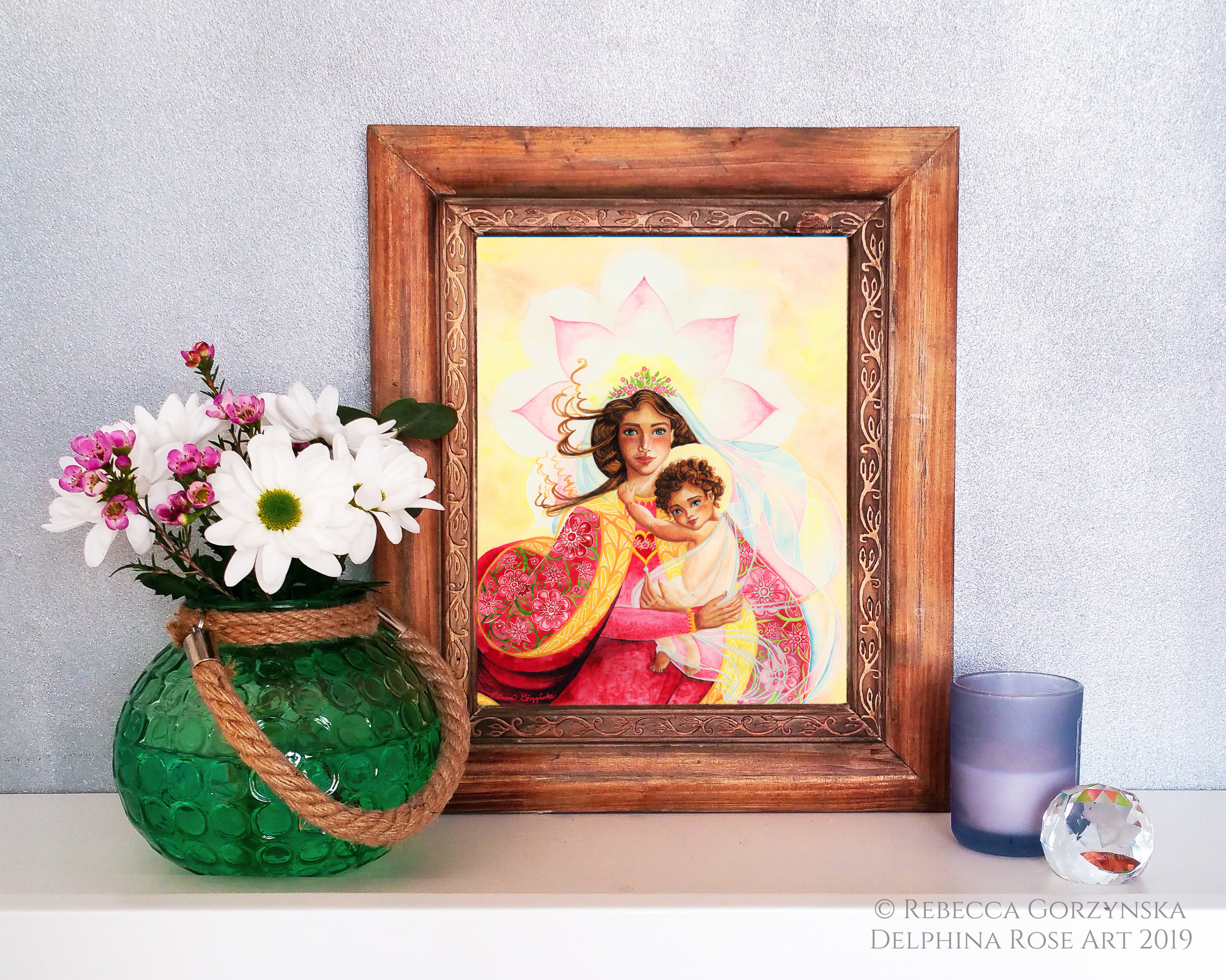 madonna and child pink dress