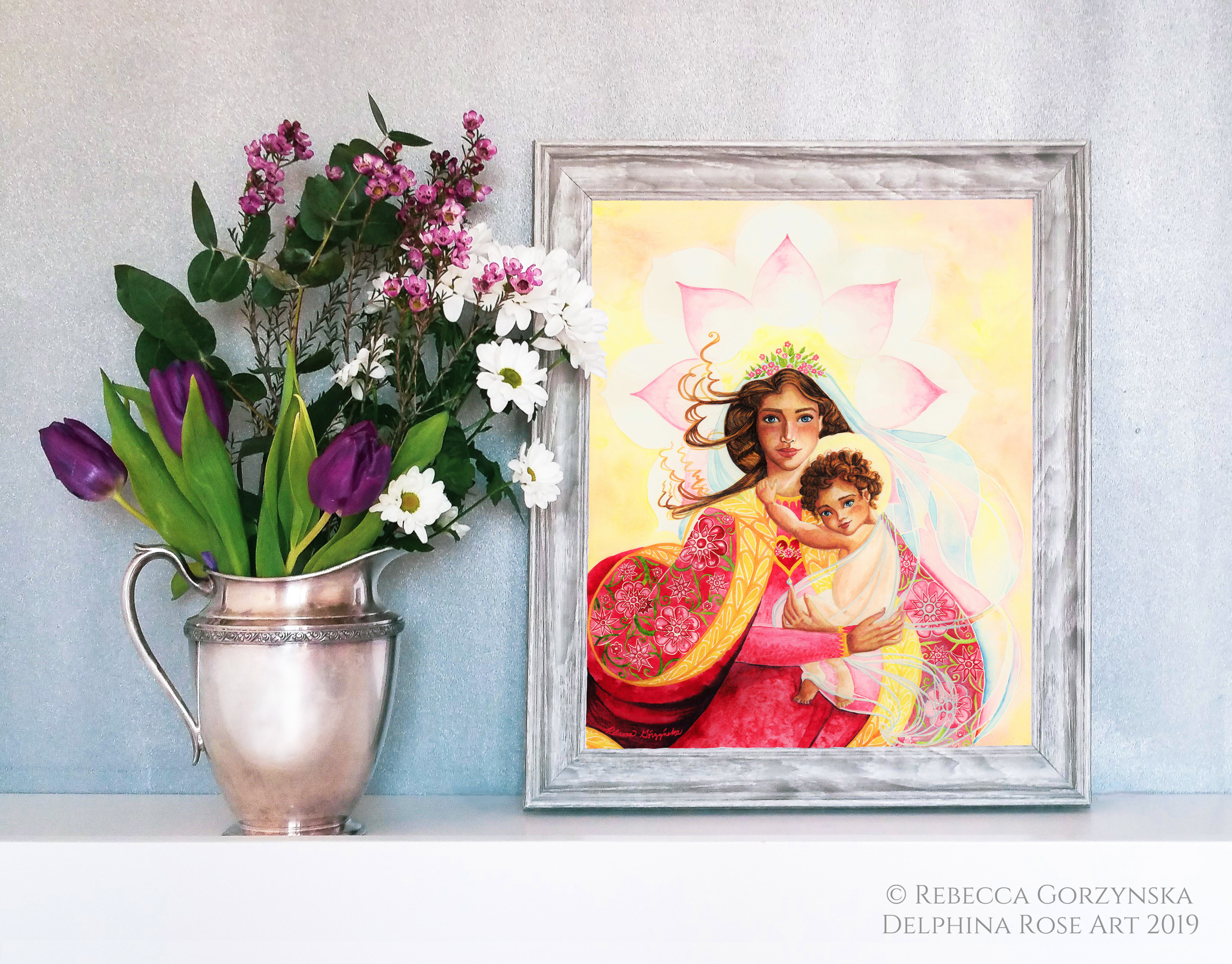madonna and child pink dress
