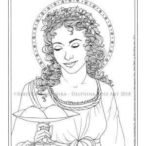 line art coloring page Saint Agatha