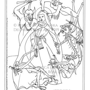 St. Catherine of Siena Besieged by Demons coloring page