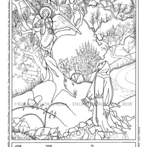 line art coloring page Saint Francis of Assisi