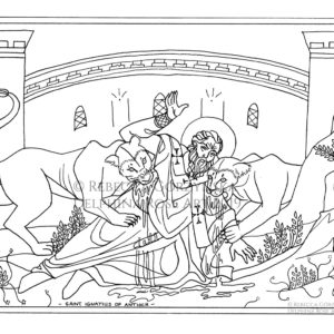 line art coloring page Saint Ignatius