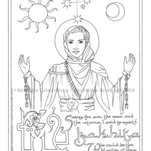line art coloring page Josephine Bakhita