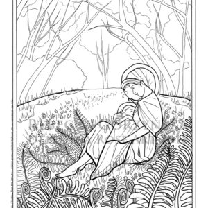 line art coloring page - Our Lady of Le Leche