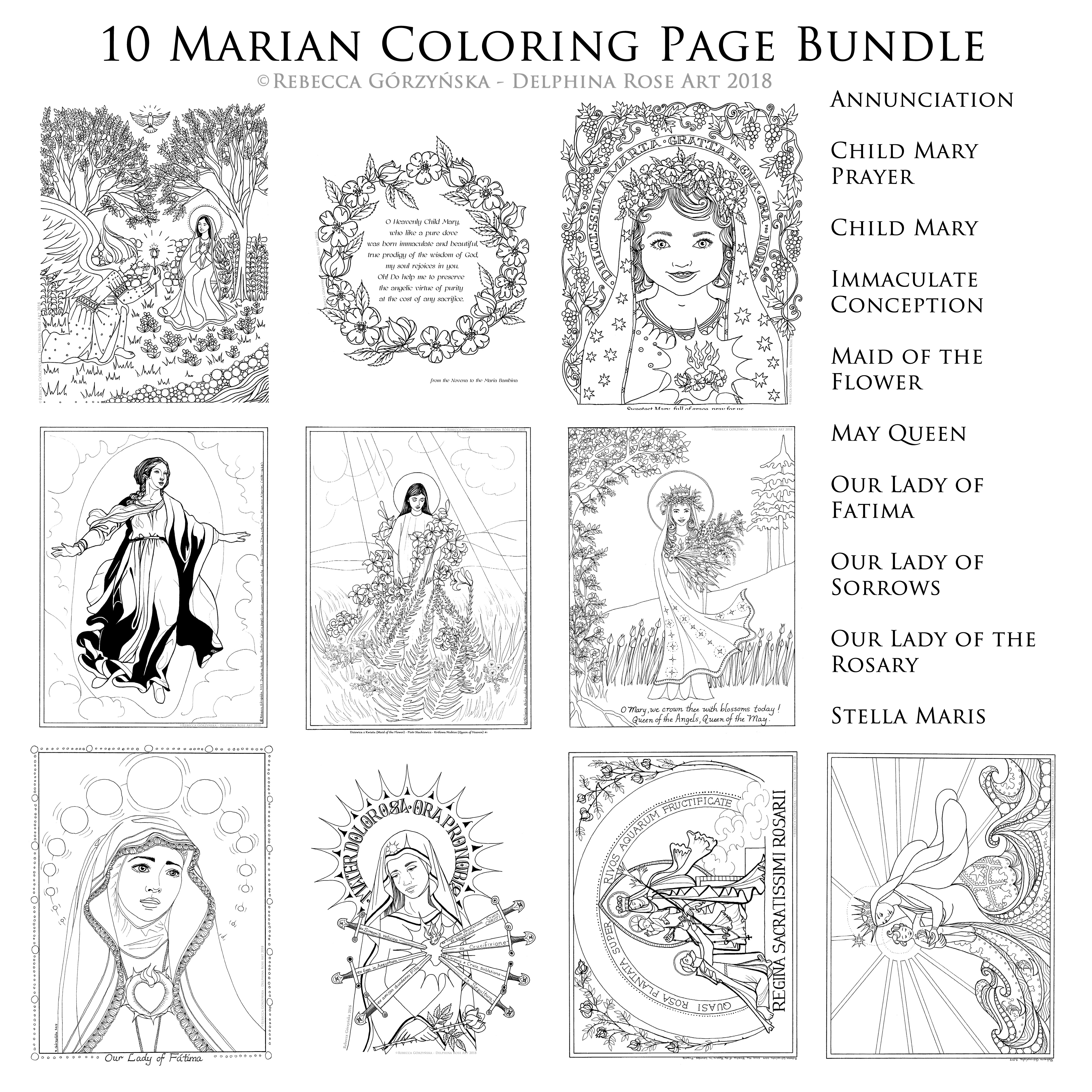 thumbnail of Marian coloring page collection 1