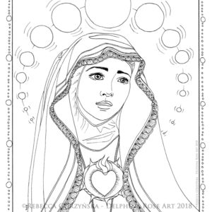 line art coloring page Fatima