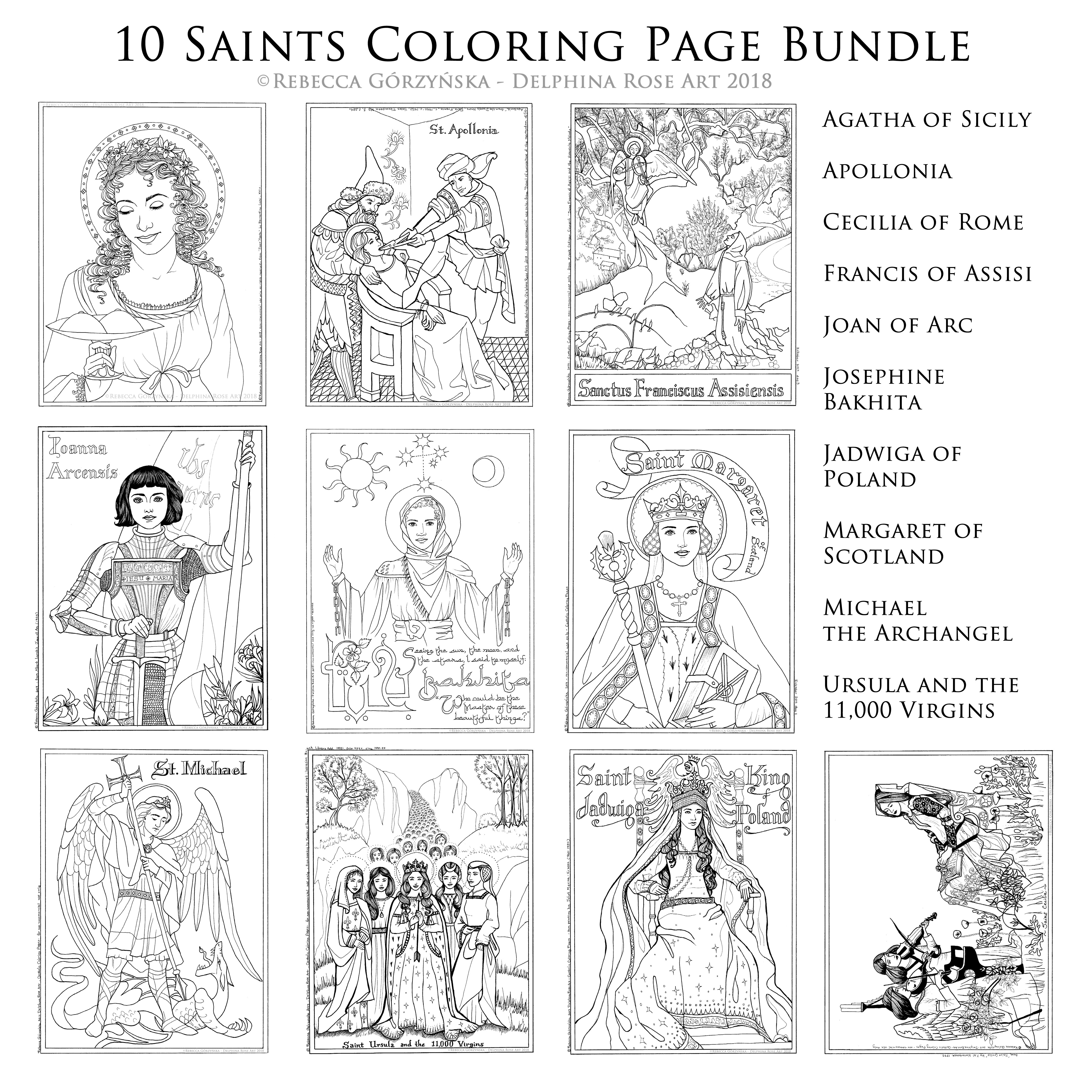 Giant Catholic Coloring Book: 50+ pages of Mary and the Saints (PDF) - Image 6