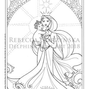 line art coloring page Stella Maris Star of the Sea