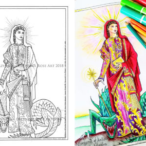 Coloring page of st Margaret of antioch