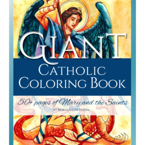 cover of Giant Catholic Coloring Book with St. Michael the Archangel on the front