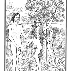 Adam and Eve coloring page Fall of Man van der Goes