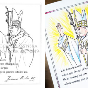 coloring page of pope John Paul II