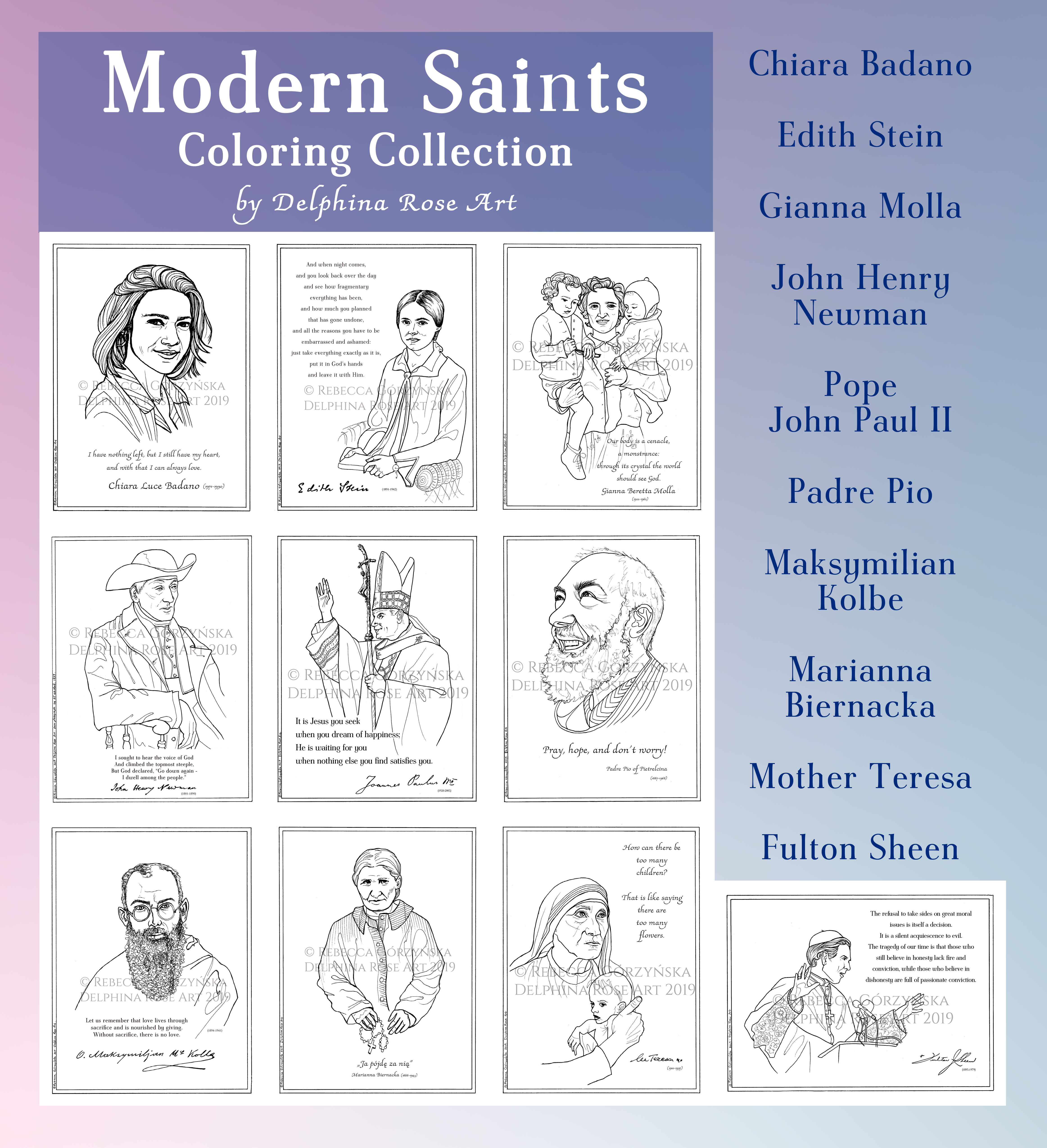 modern saints coloring pages ten images