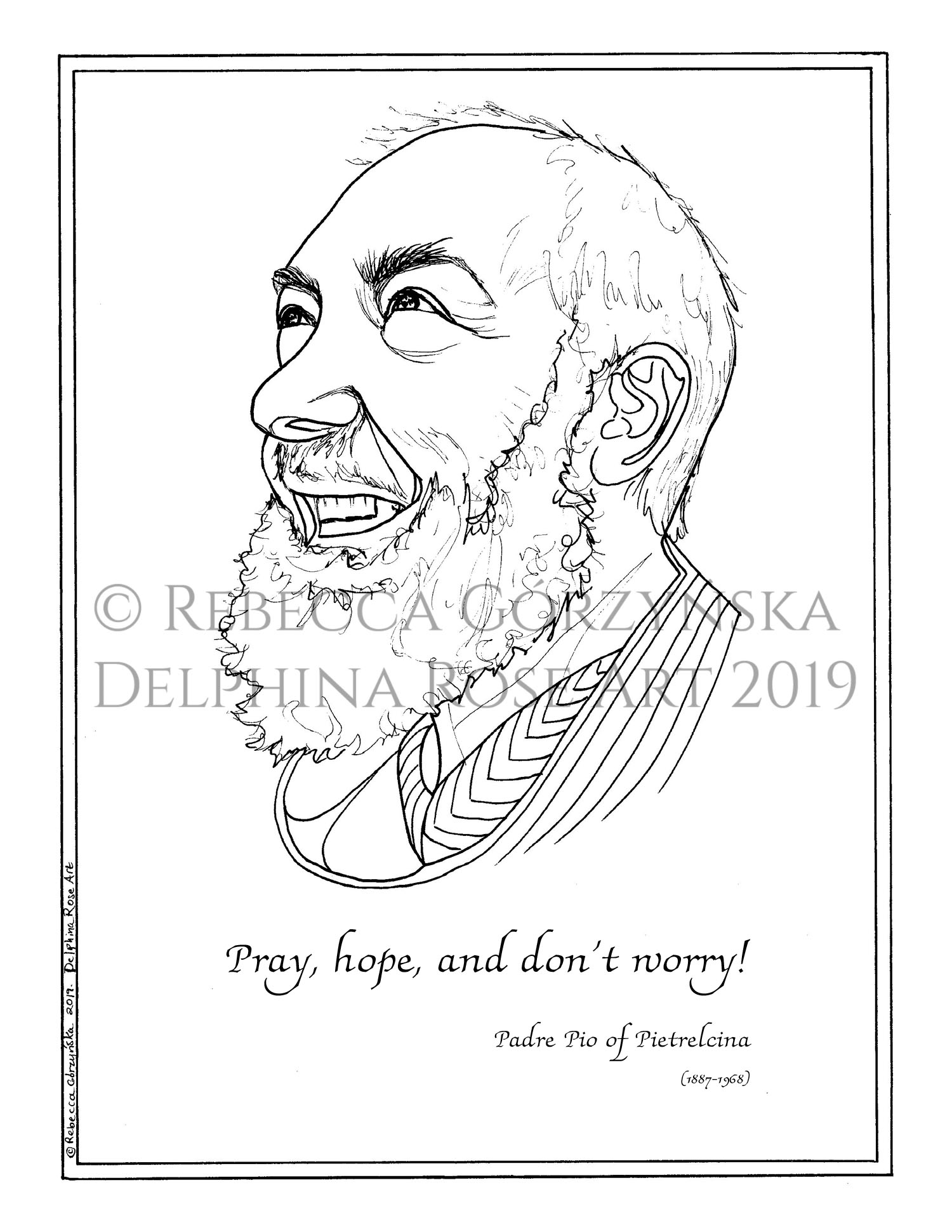 Coloring page Padre Pio
