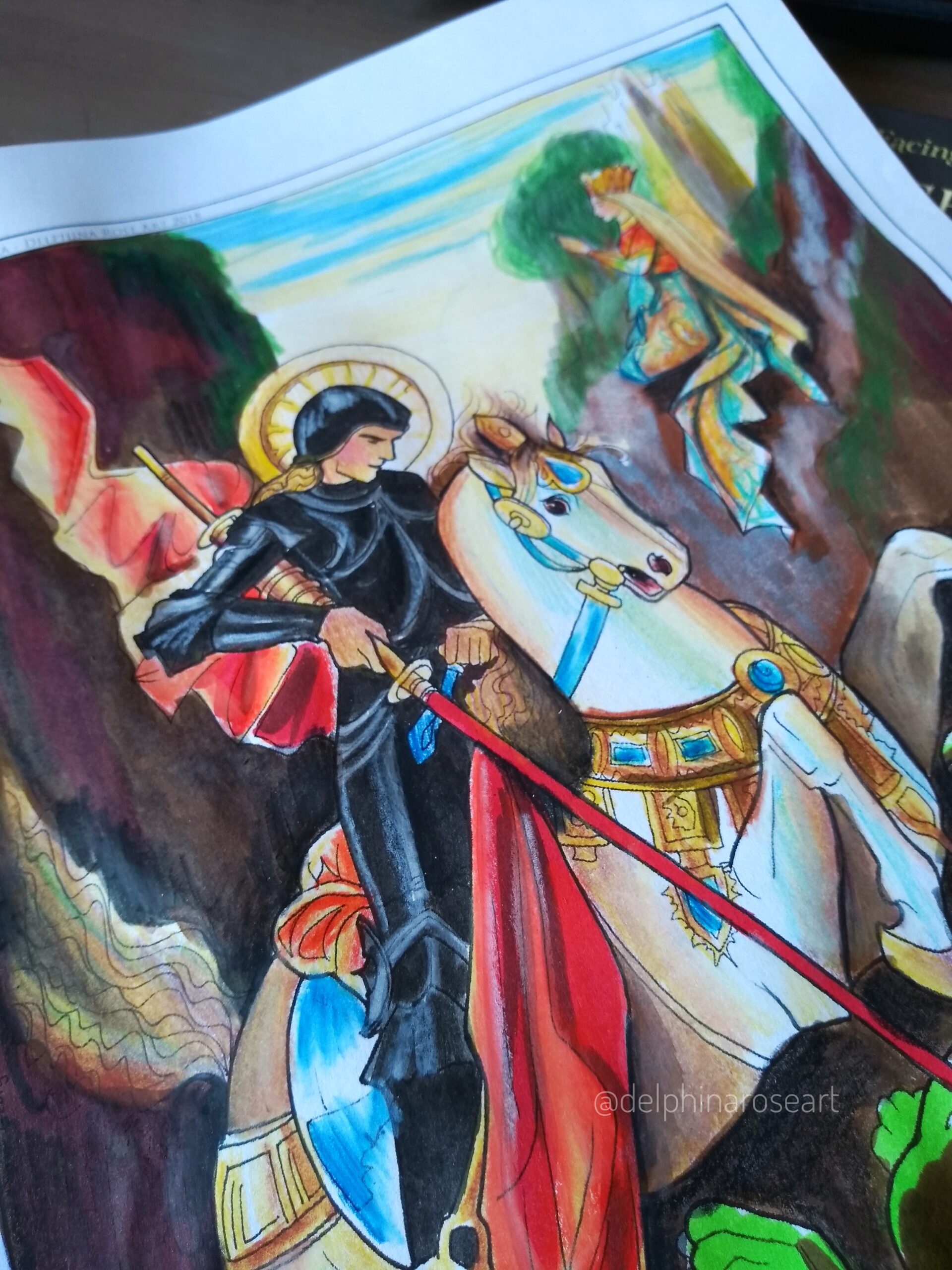 St. George and the Dragon coloring page - Image 3