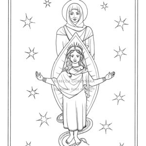 Immaculate Conception (St. Anne and the child Mary) coloring page