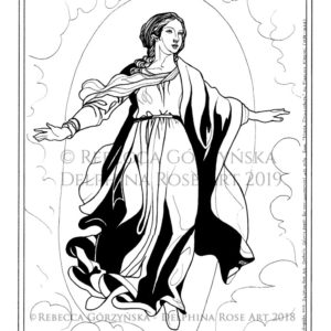 line art coloring page Immaculate Conception