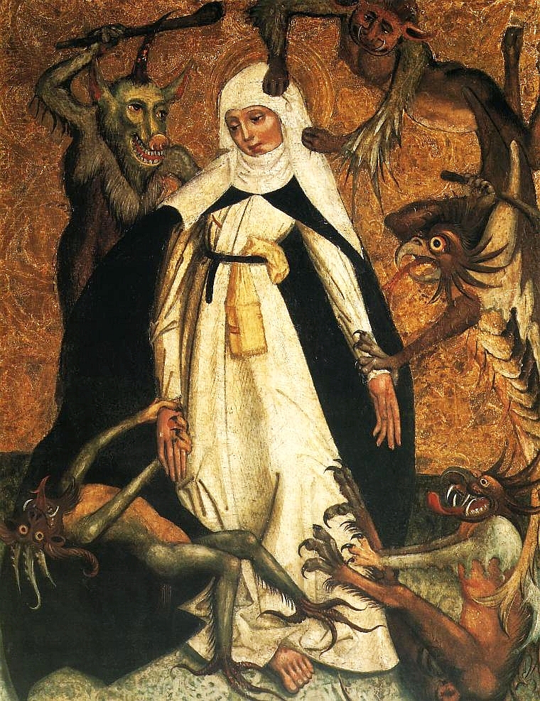 "St. Catherine of Siena Besieged by Demons" by Anonymous, Lesser Poland, c 1500.