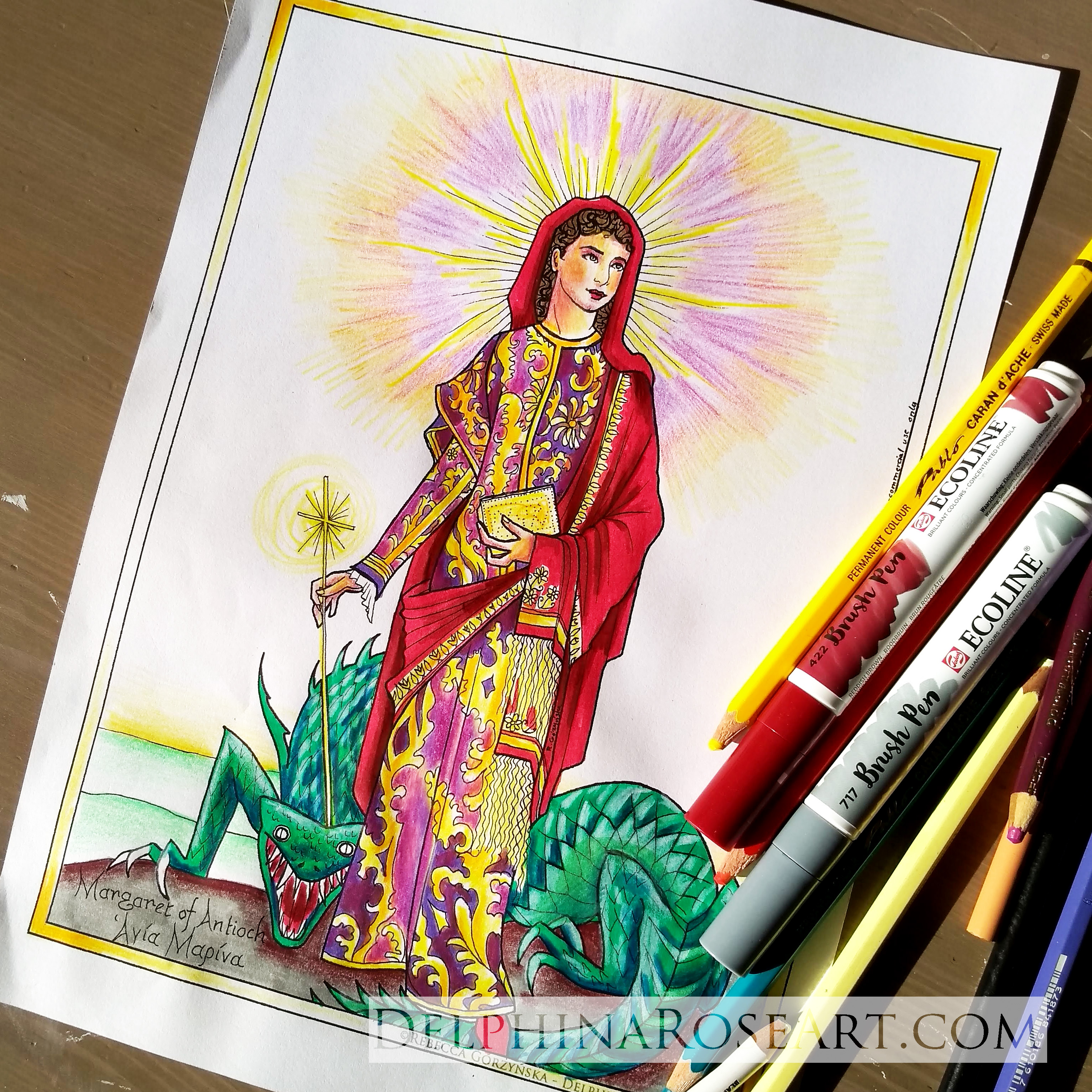 St. Margaret of Antioch - PDF coloring page - Image 3