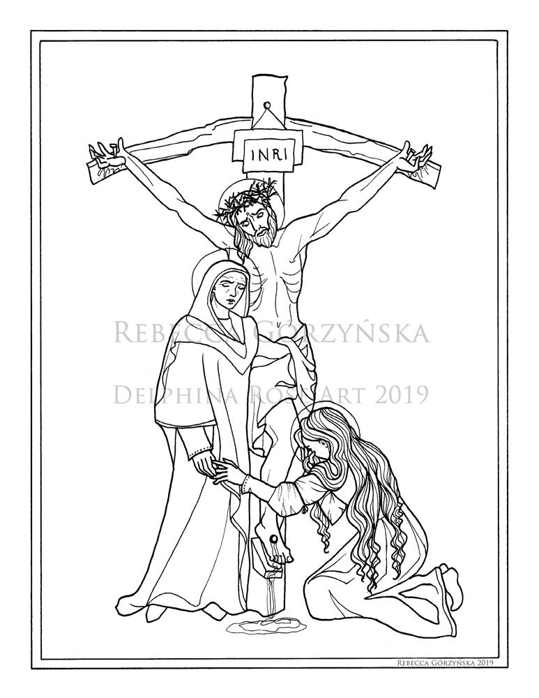 coloring page of the Crucifixion