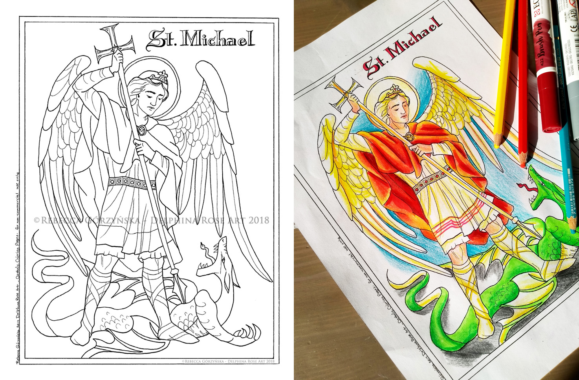 St Michael the Archangel coloring page