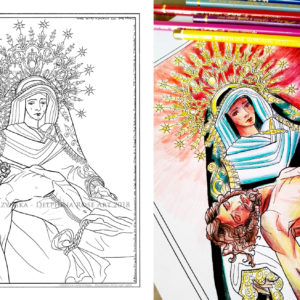 Spanish Pieta coloring page