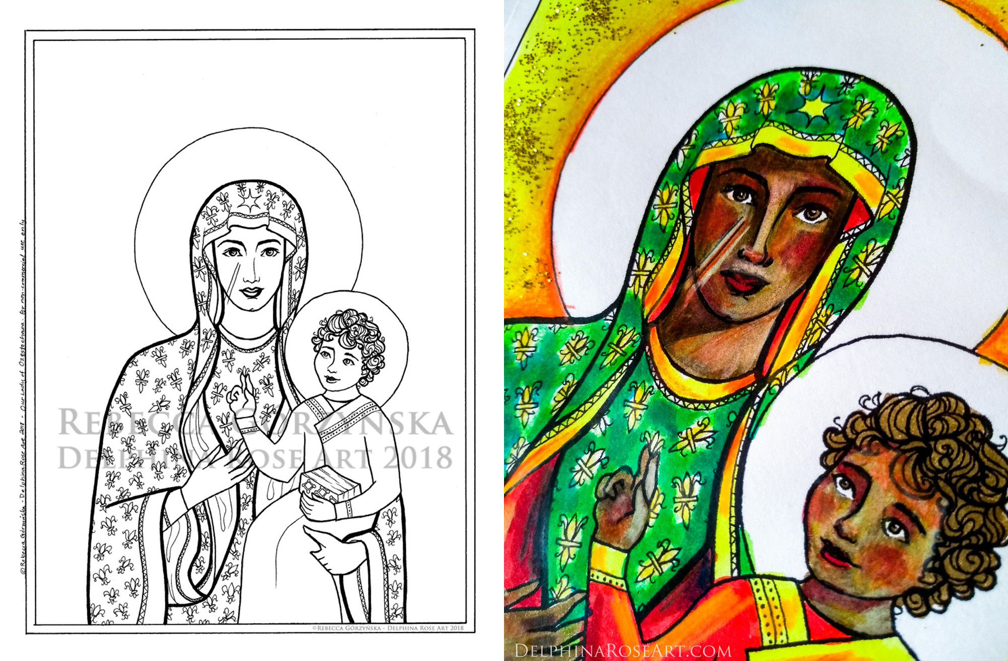 Our Lady of Częstochowa coloring page