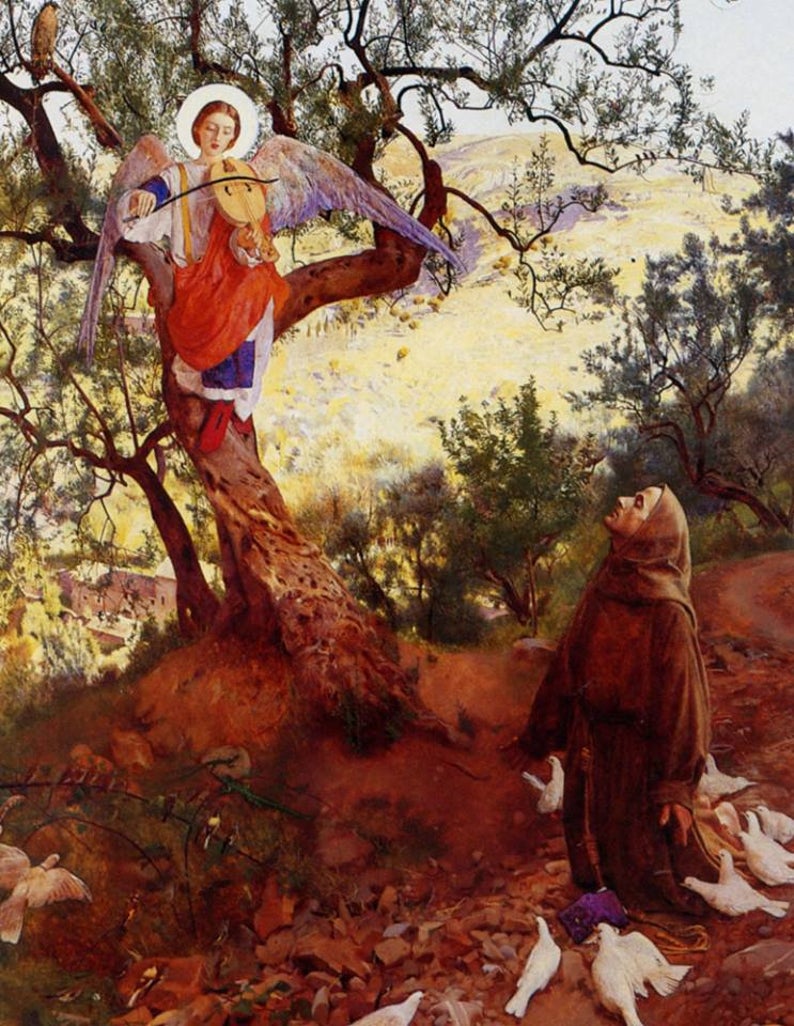 "Saint Francis of Assisi and the Heavenly Melody" by Frank Cadogan Cowper (1877-1958).