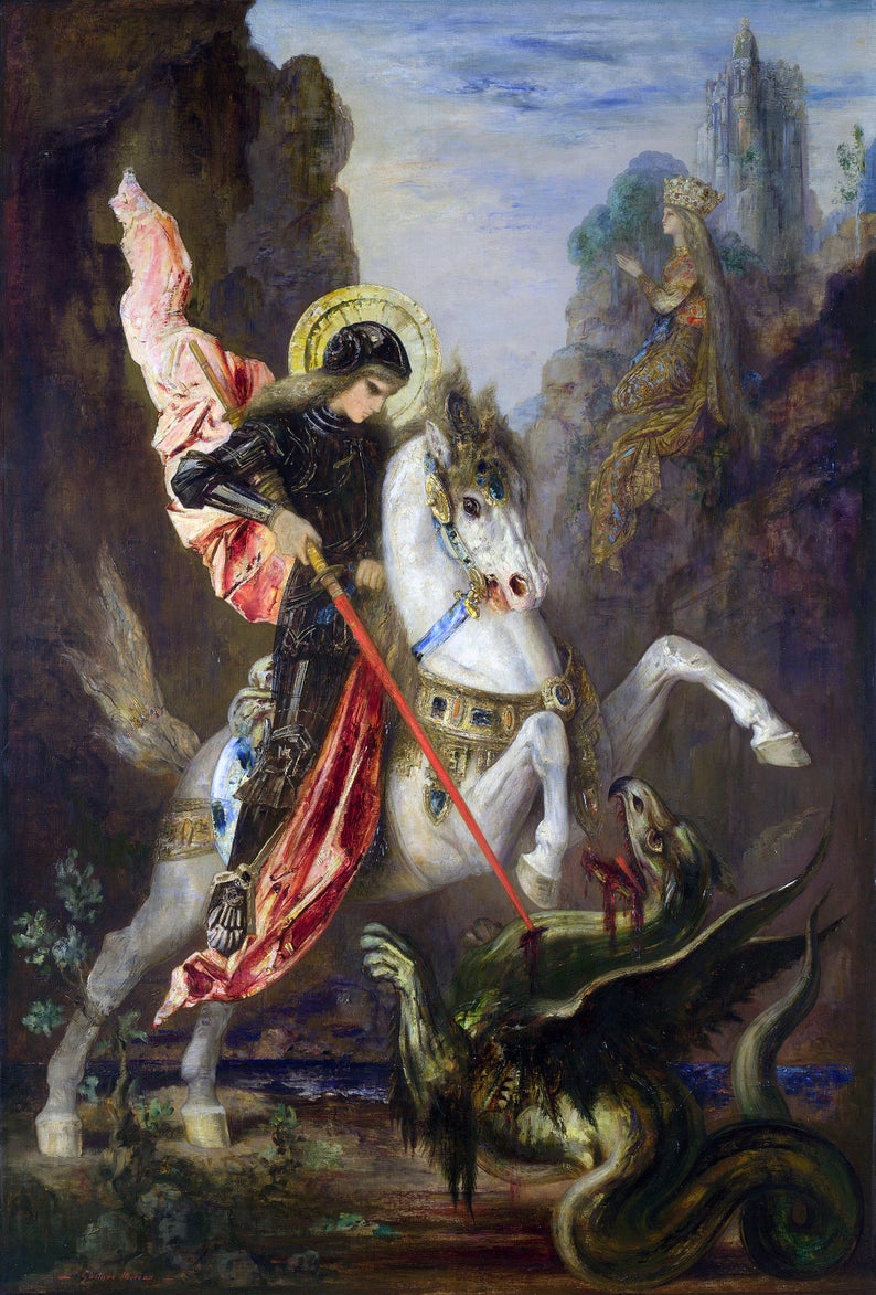 Gustave Moreaus's painting "Saint George and the Dragon (1890)