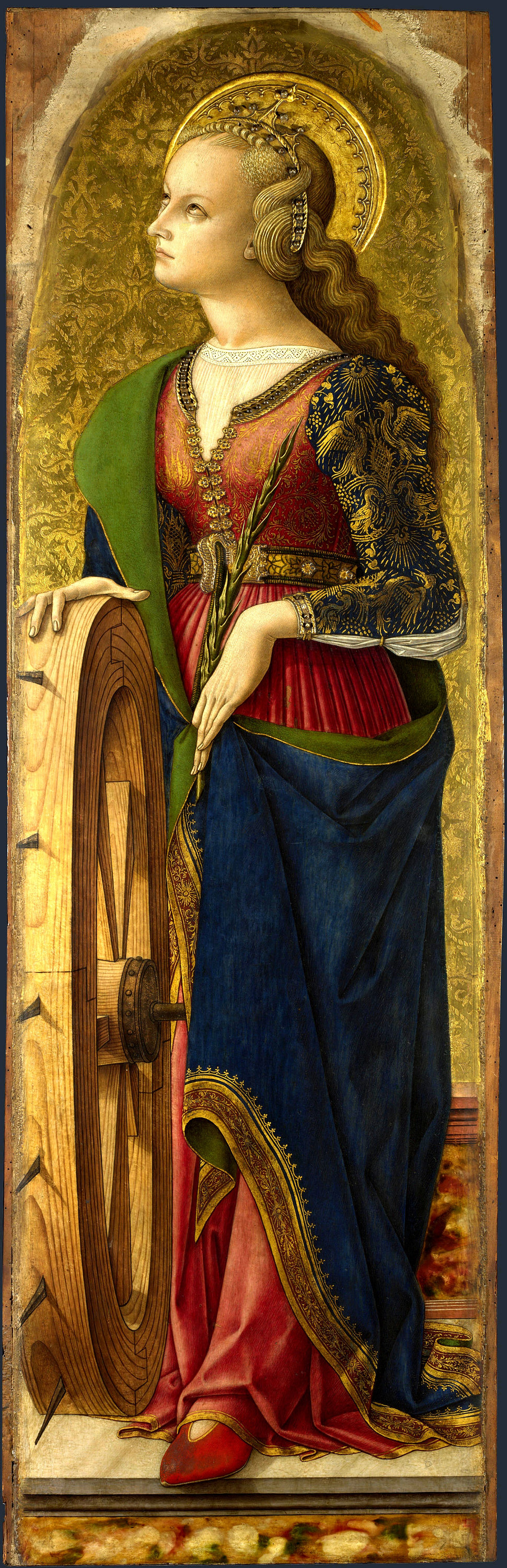 St. Catherine of Alexandria painting by Carlo Crivelli from the Demidoff Altarpiece, 1476.