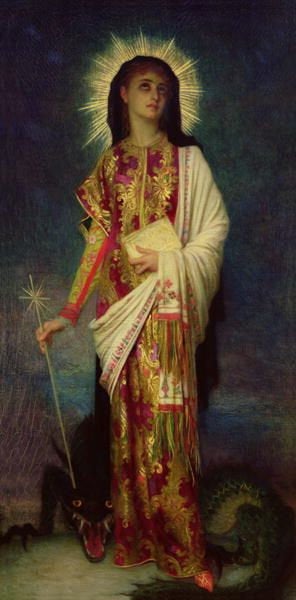 "Sainte Marguerite Terrassant le Dragon" by Antoine Hebert (1817-1908)