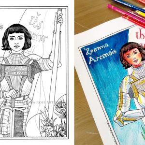 Coloring page of St Joan of Arc