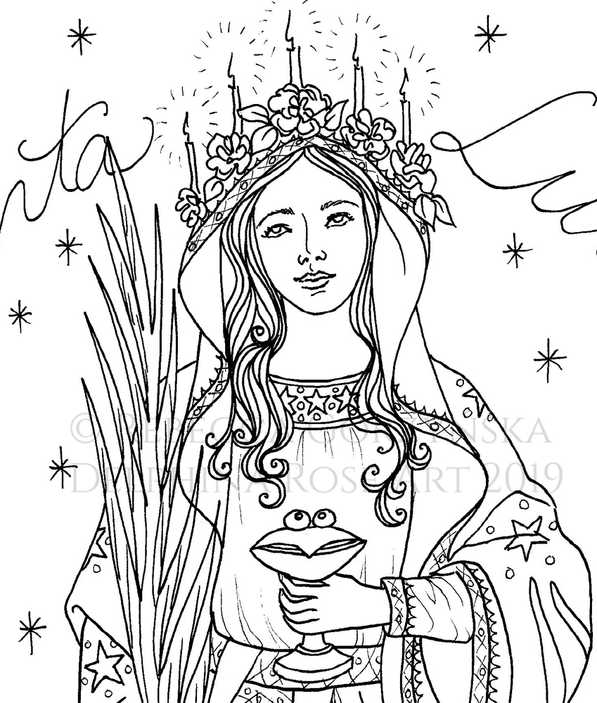 St. Lucy coloring page detail
