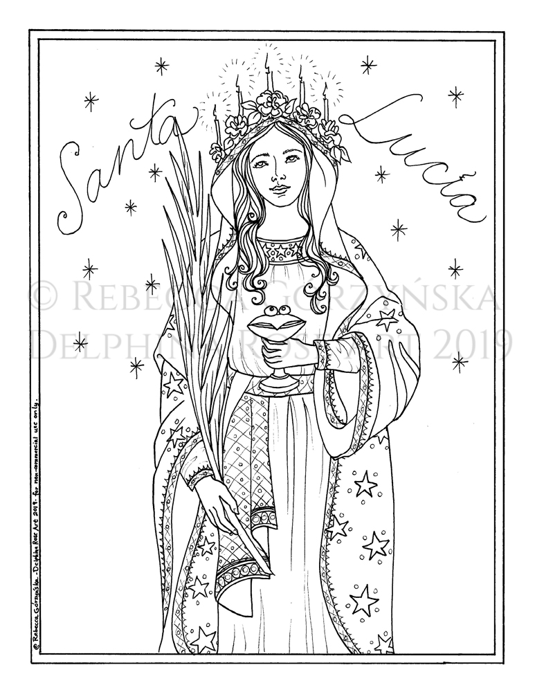 Coloring page of St Lucy