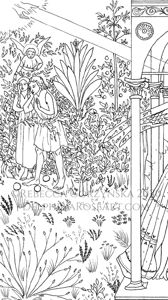 Fra Angelico Annunciation coloring page