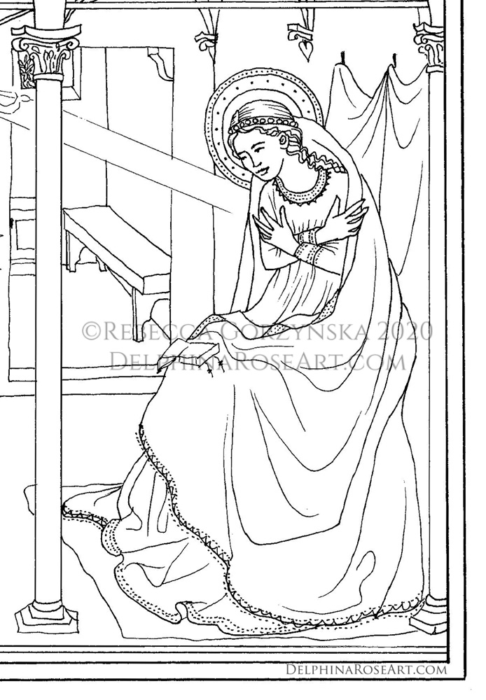 Fra Angelico Annunciation coloring page