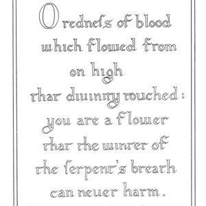 O Rubor Sanguinis chant - PDF calligraphy coloring page
